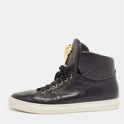 versace black leather medusa hi top sneackers|Versace Medusa 1995.